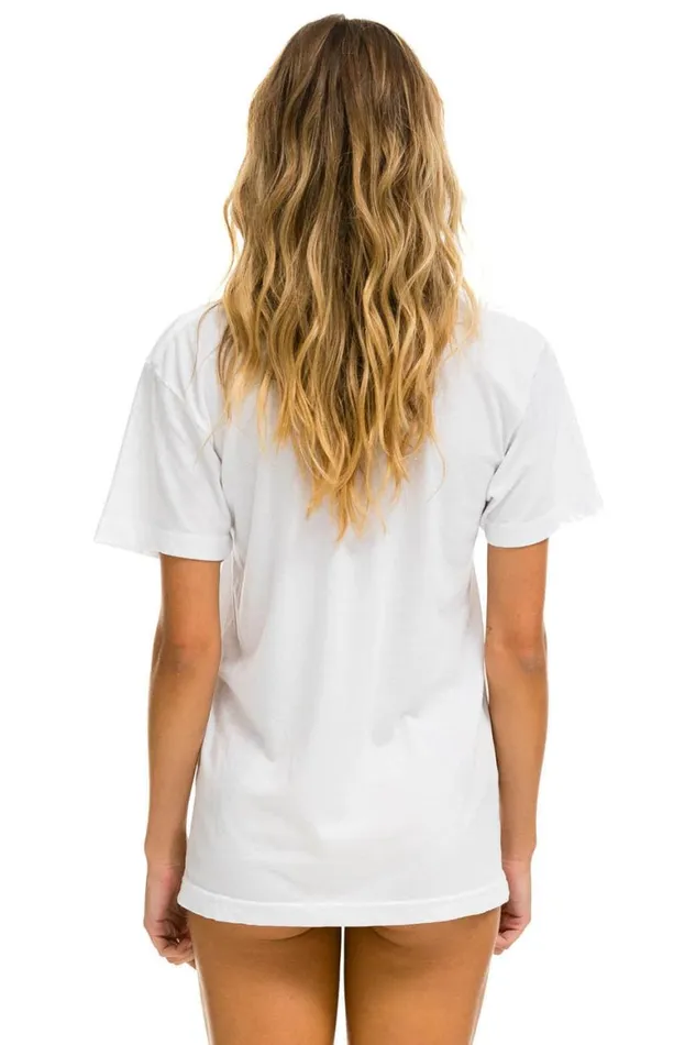 WomenMen Tees Aviator Nation Smiley 2 Crew Tee 8211 White