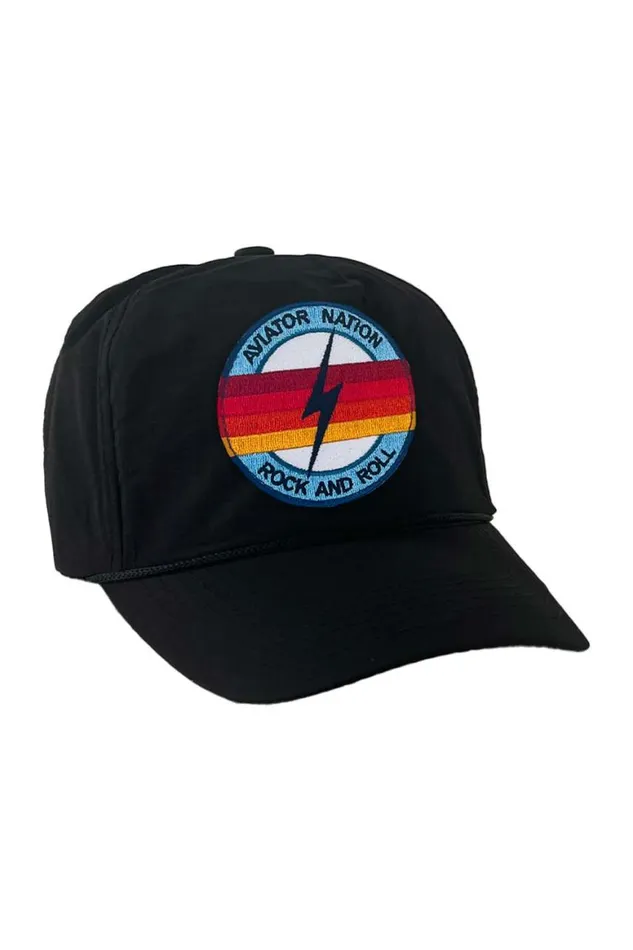 WomenMen Trucker Hats Aviator Nation Rock And Roll Bolt 8211 Vintage Nylon Trucker Hat