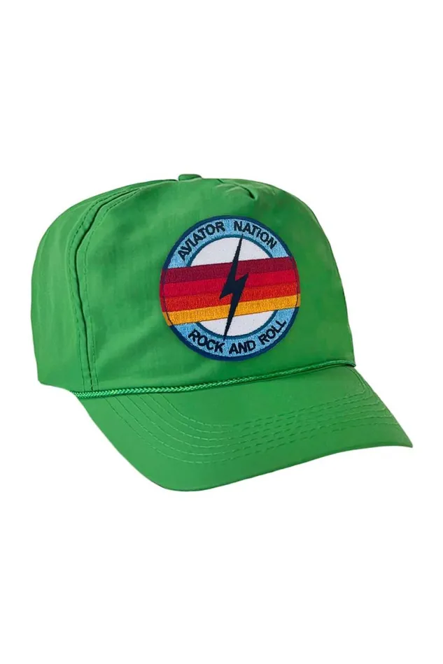 WomenMen Trucker Hats Aviator Nation Rock And Roll Bolt 8211 Vintage Nylon Trucker Hat