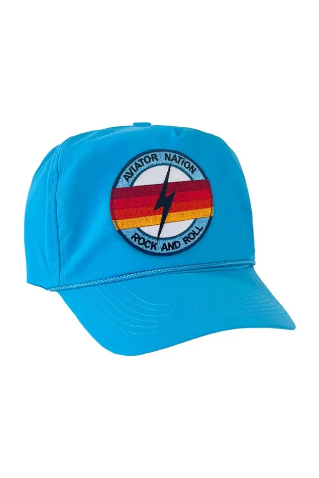WomenMen Trucker Hats Aviator Nation Rock And Roll Bolt 8211 Vintage Nylon Trucker Hat