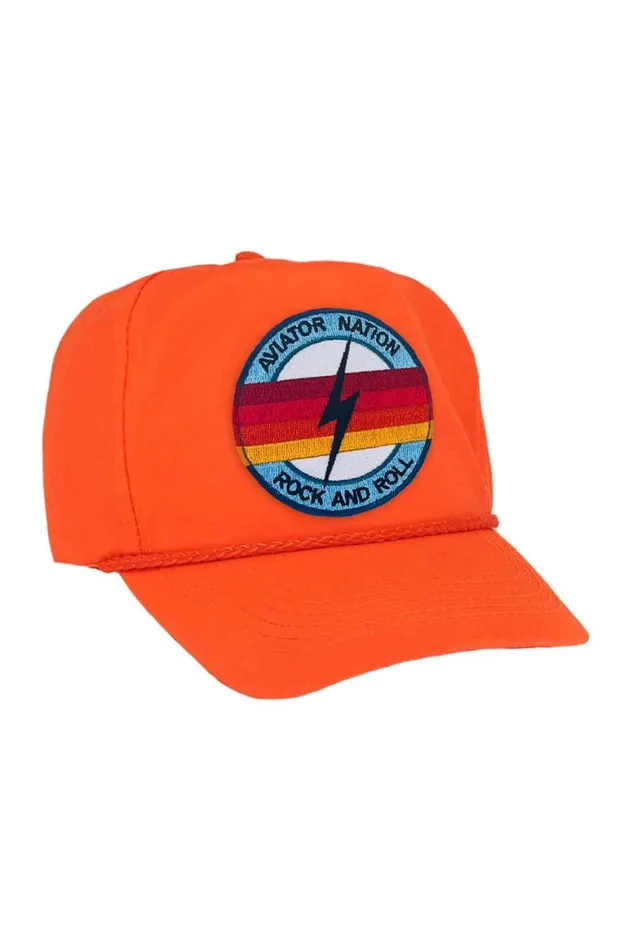 WomenMen Trucker Hats Aviator Nation Rock And Roll Bolt 8211 Vintage Nylon Trucker Hat