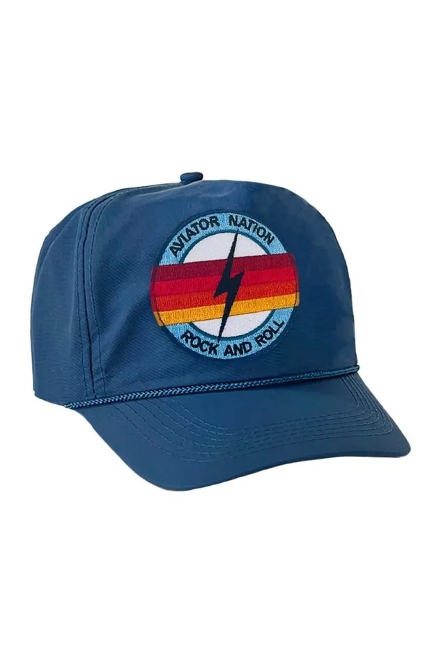 WomenMen Trucker Hats Aviator Nation Rock And Roll Bolt 8211 Vintage Nylon Trucker Hat