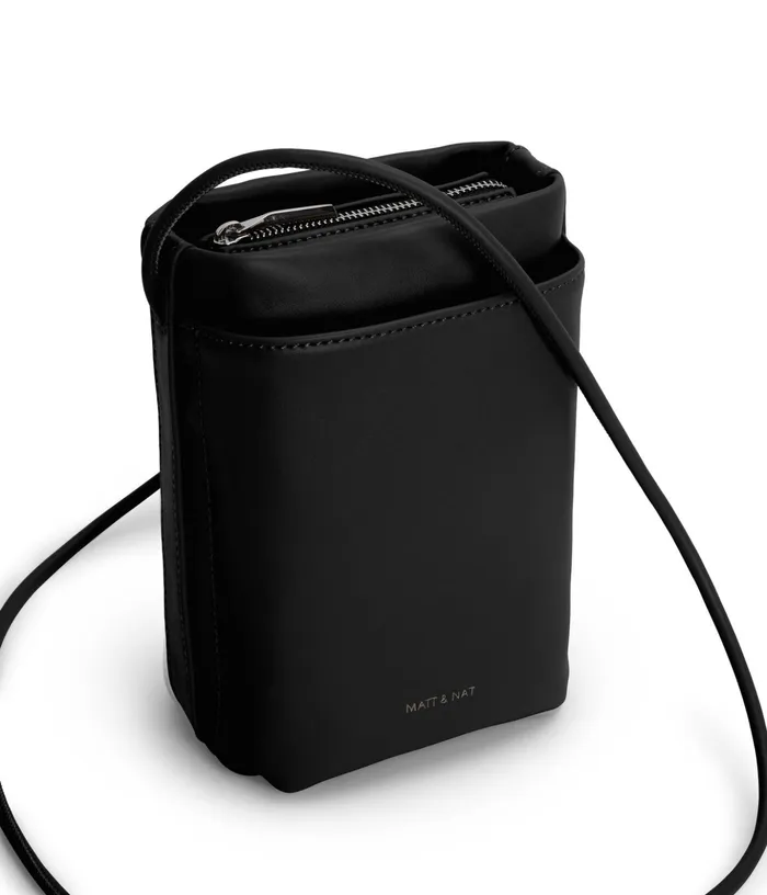 Women Mille Vegan Crossbody Bag 8211 Loom Black Shiny Nickel Matt and Nat Crossbody
