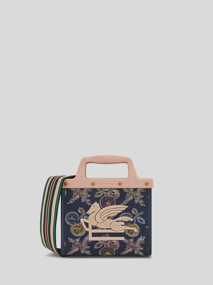 Women Mini Jacquard Love Trotter Bag With MultiColoured Apples Etro Shopping Bags