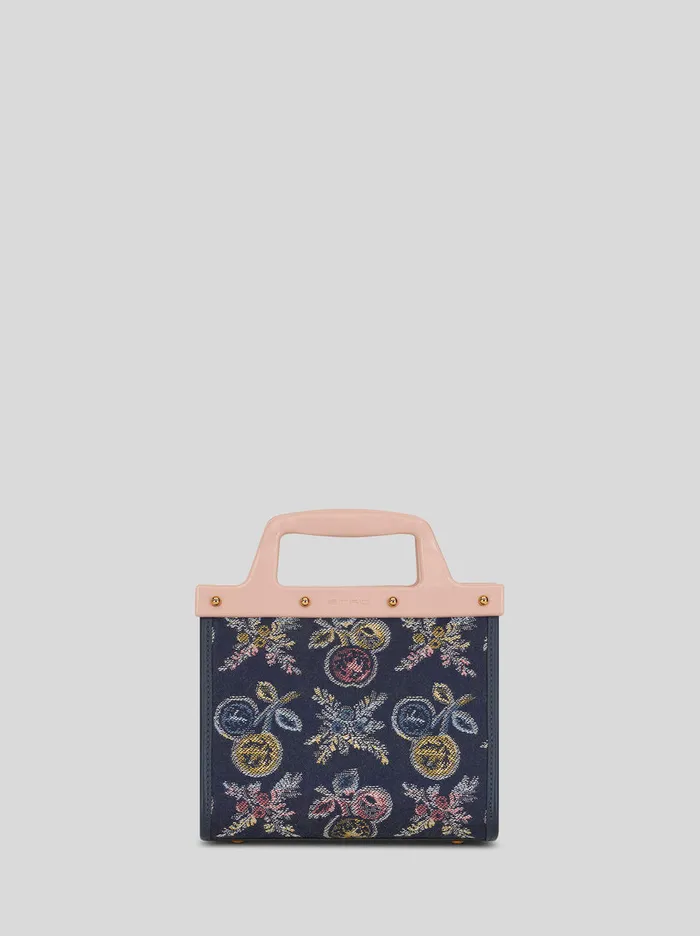 Women Mini Jacquard Love Trotter Bag With MultiColoured Apples Etro Shopping Bags