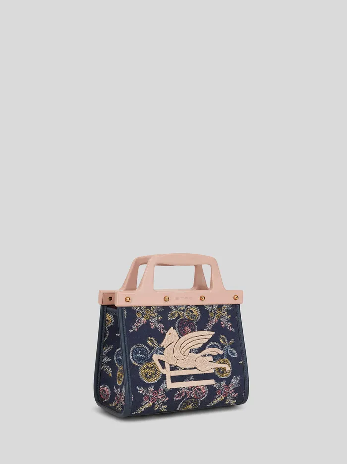 Women Mini Jacquard Love Trotter Bag With MultiColoured Apples Etro Shopping Bags