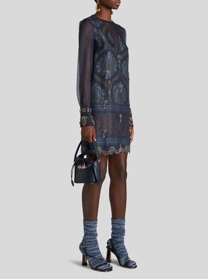 Women Mini Leather Saturno Bag Etro Saturno