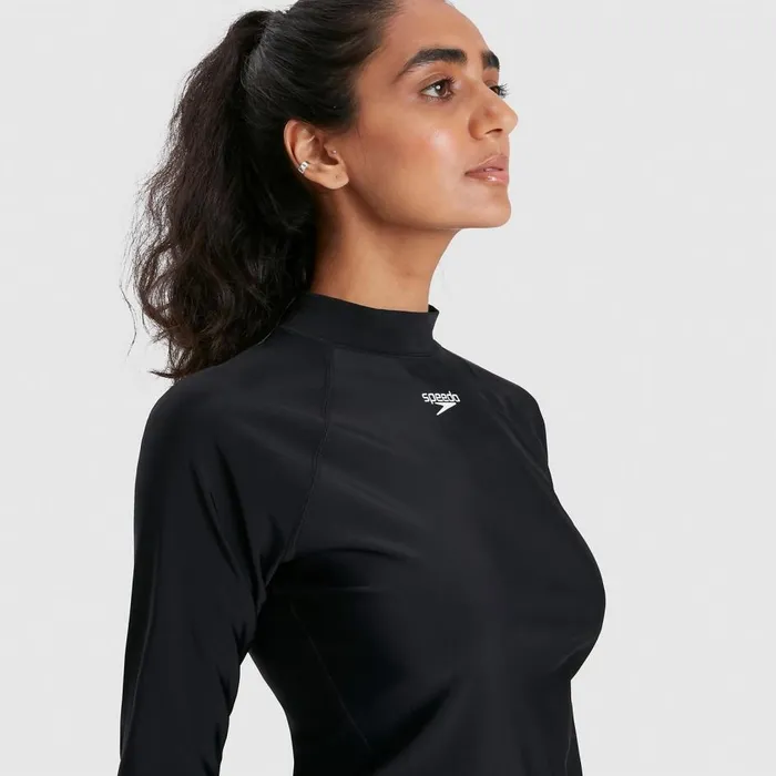 Women Modest Swimwear Speedo Women039s Long Sleeved Sun Protection Top BlackWhite Women Modest Swimwear Speedo Women039s Long Sleeved Sun Protection Top BlackWhite