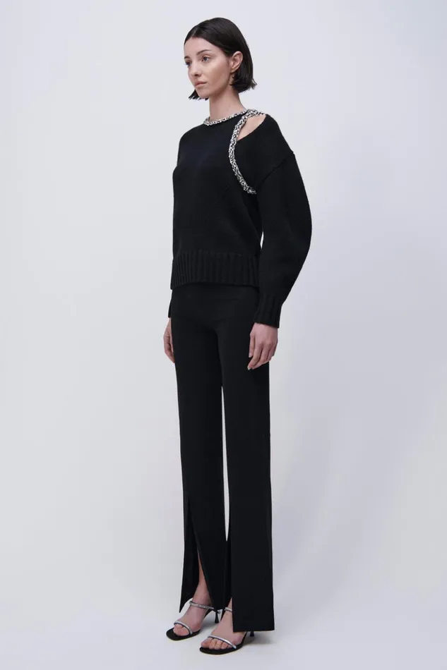 Women Monroe Pullover Black Jonathan Simkhai Knitwear
