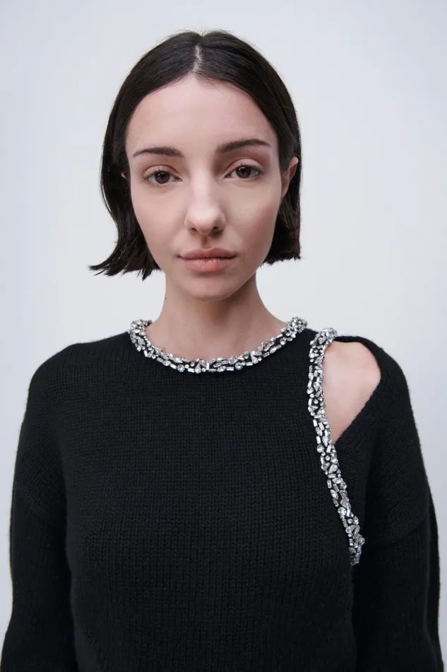 Women Monroe Pullover Black Jonathan Simkhai Knitwear
