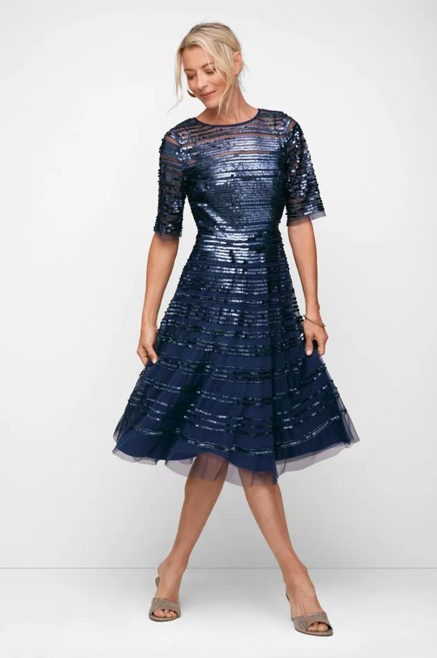 Women Navy Beaded Mesh Dress Navy Johnny Was Dresses Women Navy Beaded Mesh Dress Navy Johnny Was Dresses