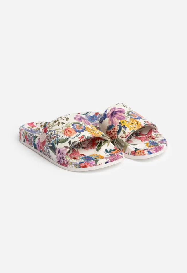 Women NEON JUNGLE POOLSLIDE Neon Jungle Print Johnny Was Shoes Women NEON JUNGLE POOLSLIDE Neon Jungle Print Johnny Was Shoes