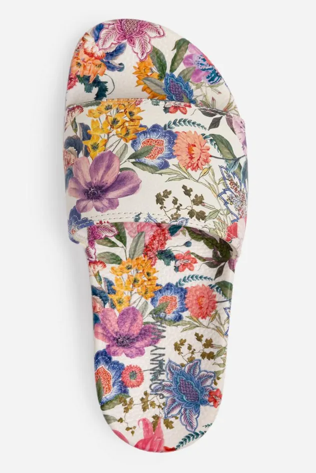 Women NEON JUNGLE POOLSLIDE Neon Jungle Print Johnny Was Shoes Women NEON JUNGLE POOLSLIDE Neon Jungle Print Johnny Was Shoes