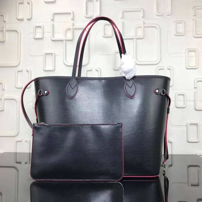 Women Neverfull Bag Louis Vuitton Louis Vuitton Neverfull MM Bag In Noir Epi Leather M54185 8211 Louis Vuitton Handbag Store