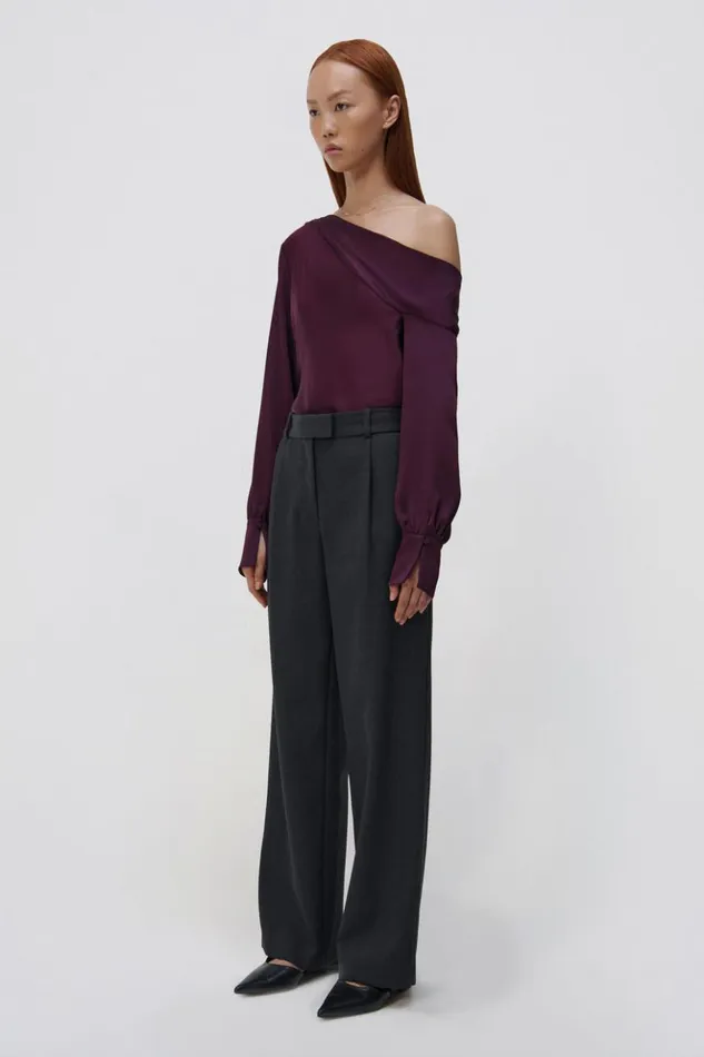 Women Novia Pant Grey Melange Jonathan Simkhai Pants and Bottoms