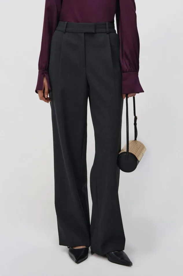 Women Novia Pant Grey Melange Jonathan Simkhai Pants and Bottoms
