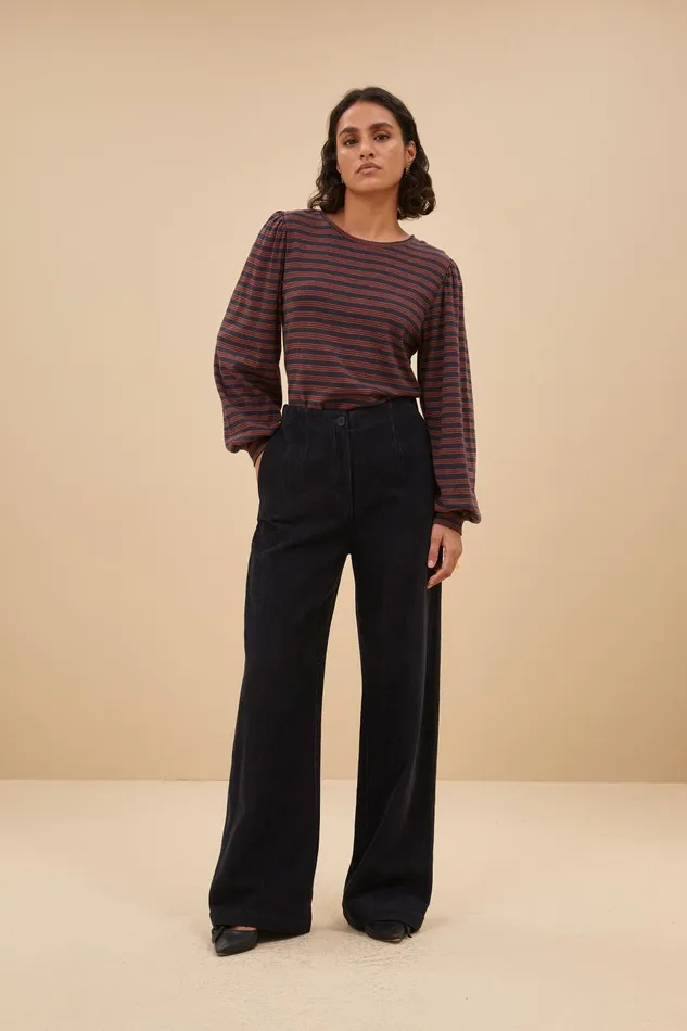 Women Odin Cord Pants Midnight Bybar Trousers