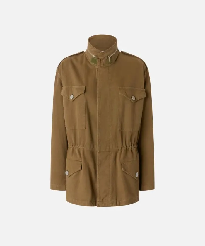 Women Outerwear Pinko Utilitystyle Cotton Shacket Dark Olive Green Women Outerwear Pinko Utilitystyle Cotton Shacket Dark Olive Green