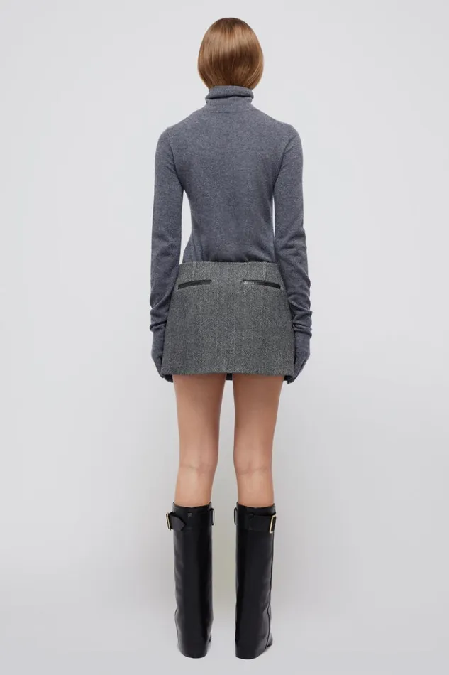 Women Payton Skirt Black Herringbone Jonathan Simkhai Pants and Bottoms