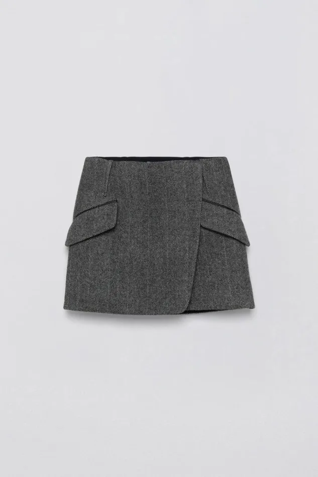 Women Payton Skirt Black Herringbone Jonathan Simkhai Pants and Bottoms