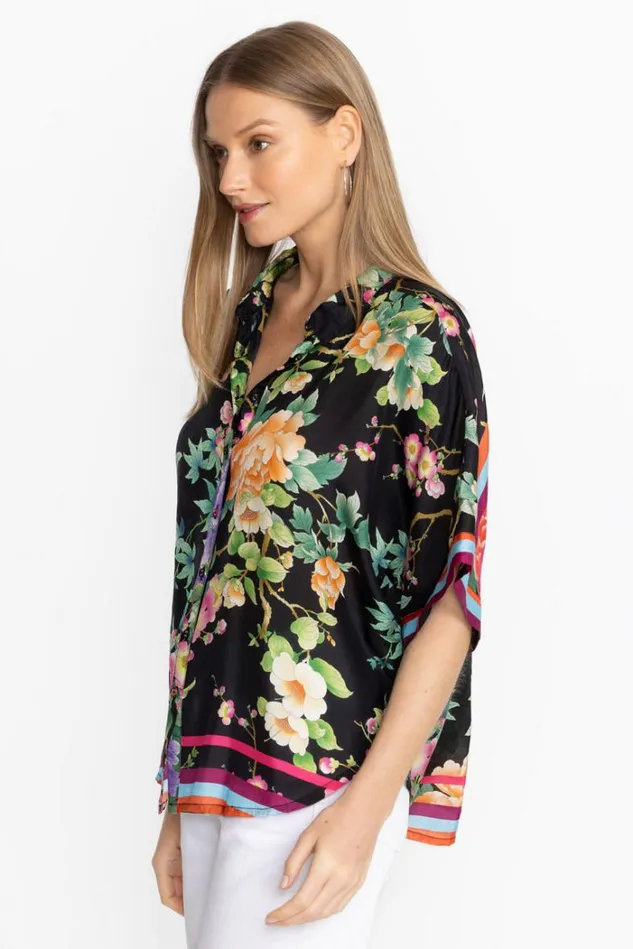 Women PETALUNAH BLOUSE Le Jardin Scarf Print Johnny Was Tops Women PETALUNAH BLOUSE Le Jardin Scarf Print Johnny Was Tops