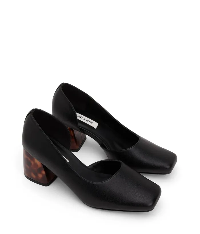 Women Pikosa Vegan Heels Black Matt and Nat Heels