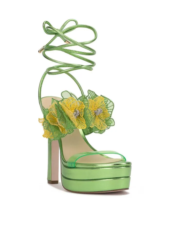 Women Platforms Jessica Simpson Iyla Flower Double Platform Sandal In Green