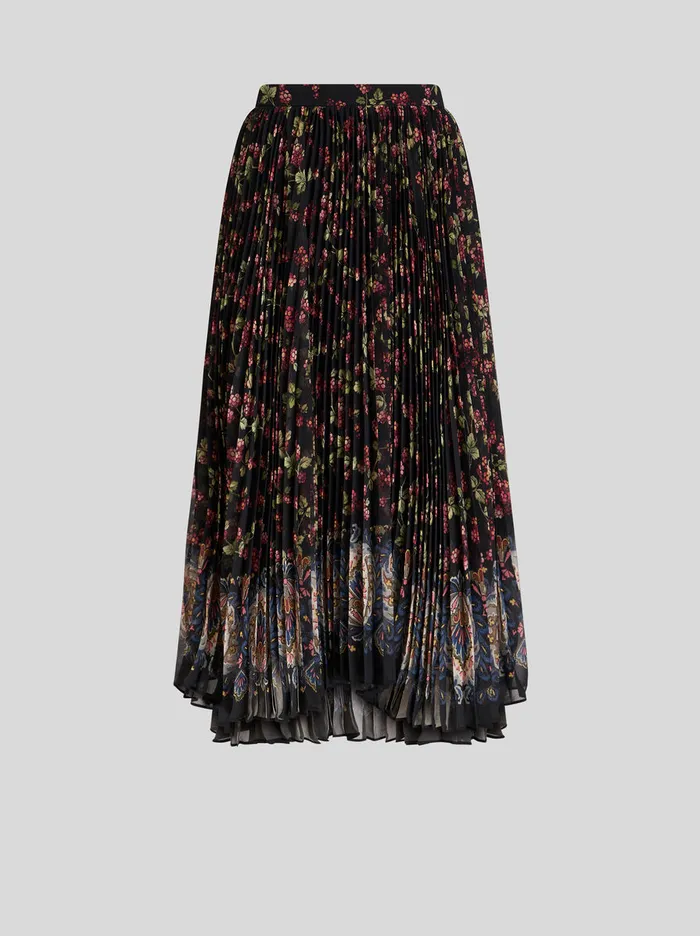 Women Pleated Georgette Skirt Etro Skirts