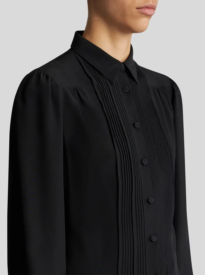 Women Pleated Silk Shirt Etro Shirts And Blouses