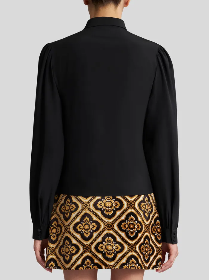 Women Pleated Silk Shirt Etro Shirts And Blouses