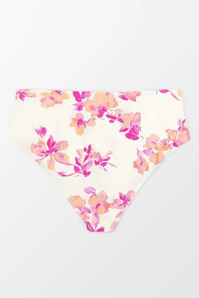 Women Plus Size and Curve Bikinis Cupshe Nichole Floral Tie Front High Waist Plus Size Bikini Bottom Multicolor