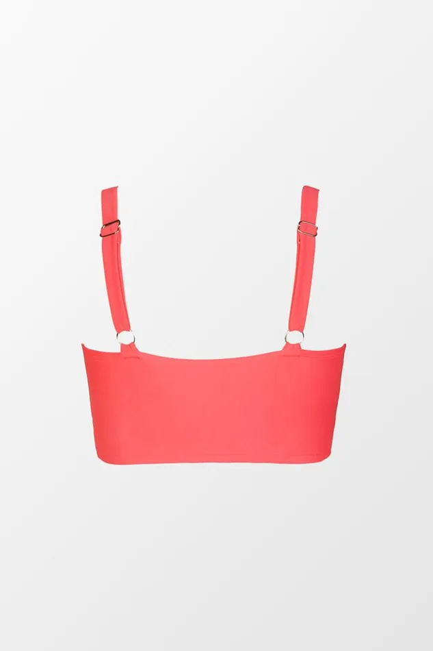 Women Plus Size and Curve Bikinis Cupshe Summer Of Love Square Neck Adjustable Wide Straps Plus Size Top Pink