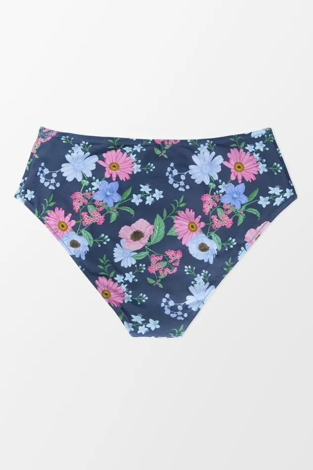 Women Plus Size and Curve Bikinis Cupshe Sydnie Floral High Waist Plus Size Bikini Bottom Multicolor