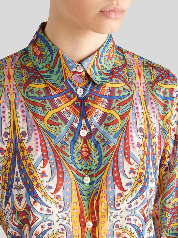 Women Printed Cotton Shirt Etro Shirts And Blouses