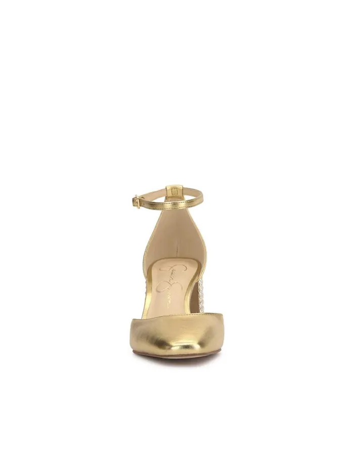 Women Pumps Jessica Simpson Fulian Block Heel Pump In Gold