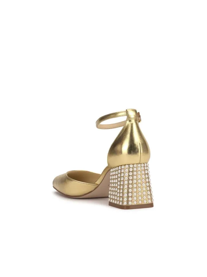 Women Pumps Jessica Simpson Fulian Block Heel Pump In Gold
