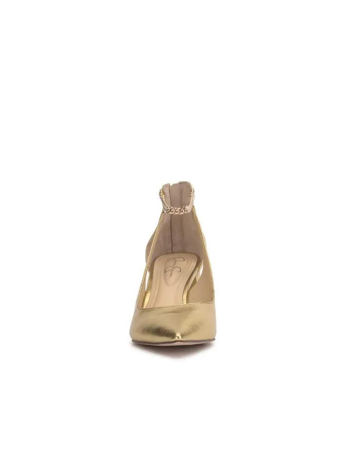 Women Pumps Jessica Simpson Sylan Chain Ankle Strap Pump In Gold