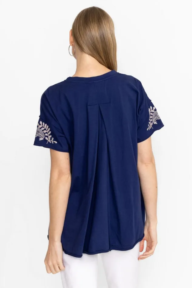 Women RAW DETAIL SWING TEE Navy Johnny Was Tops Women RAW DETAIL SWING TEE Navy Johnny Was Tops