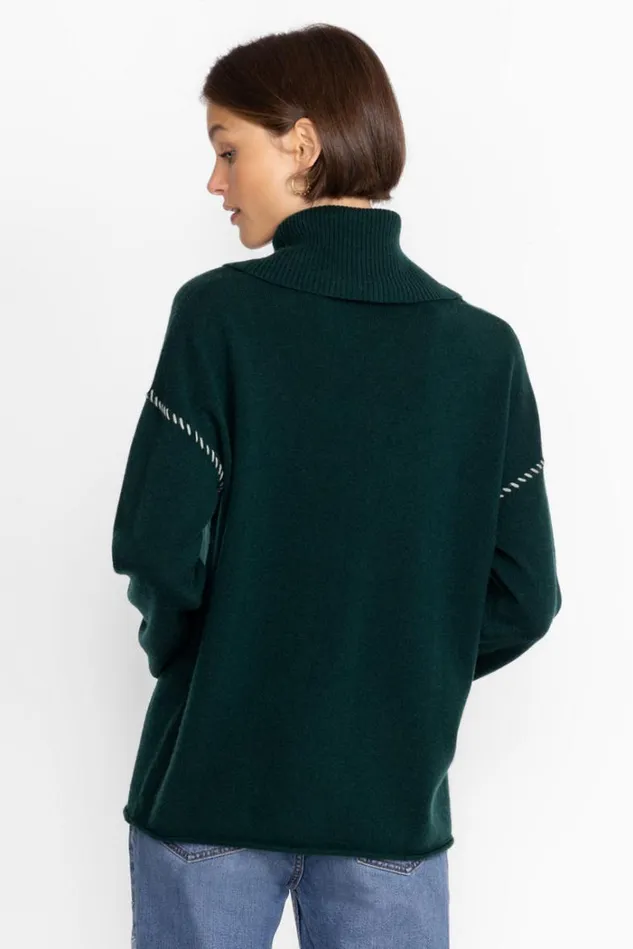 Women Rhode Cowl Neck Sweater Emerald Johnny Was Tops Women Rhode Cowl Neck Sweater Emerald Johnny Was Tops