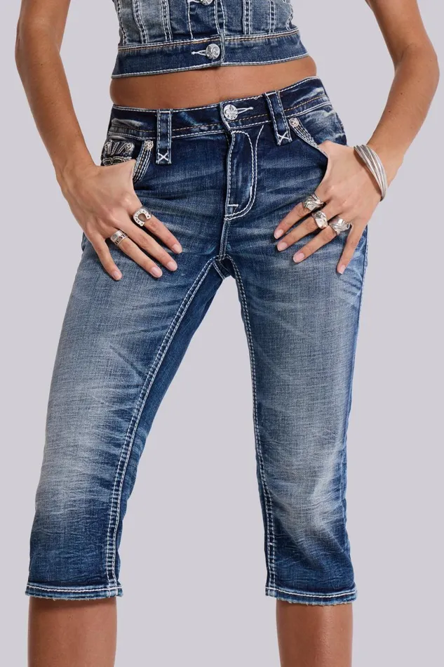 Women Rock Revival Capri Jeans Jaded London Jeans