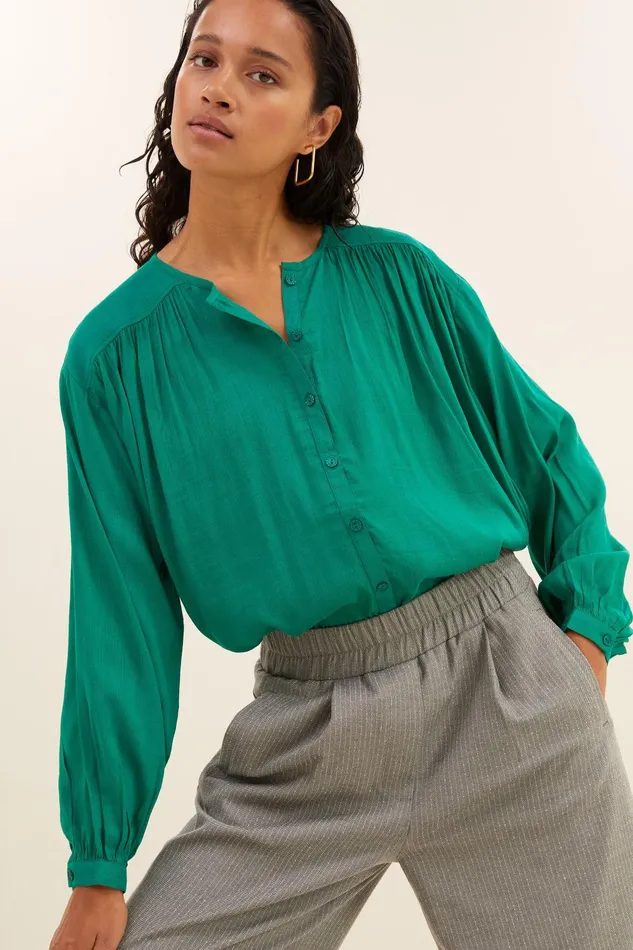 Women Saar Blouse Bright Green Bybar Blouses