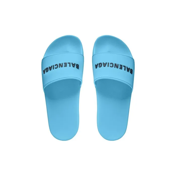 Women Sandals and Mules Balenciaga Pool Slide Sandal In Blue Sky