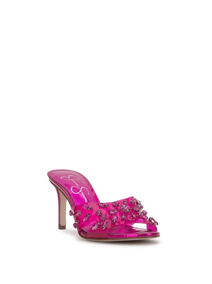 Women Sandals Jessica Simpson Primana Lucite Mule In Pink