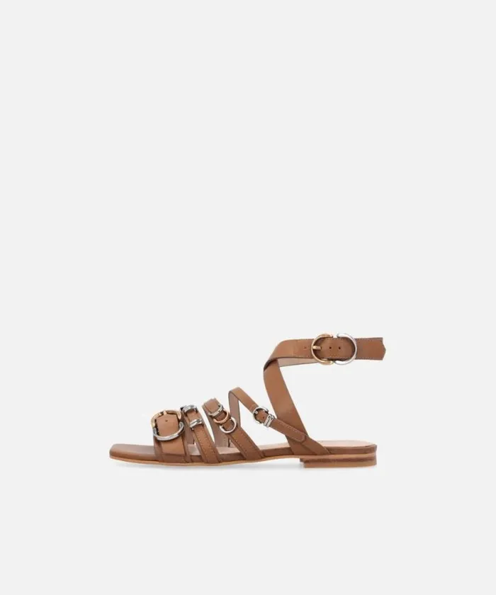 Women Sandals Pinko Sandals With Woven Straps And Metal Details Laminated Gold Women Sandals Pinko Sandals With Woven Straps And Metal Details Laminated Gold