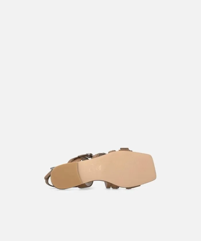 Women Sandals Pinko Sandals With Woven Straps And Metal Details Laminated Gold Women Sandals Pinko Sandals With Woven Straps And Metal Details Laminated Gold