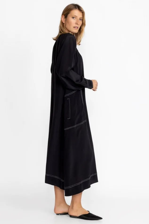 Women SCOOP NECK BUTTON DOWN MIDI Black Beauty Johnny Was Dresses Women SCOOP NECK BUTTON DOWN MIDI Black Beauty Johnny Was Dresses