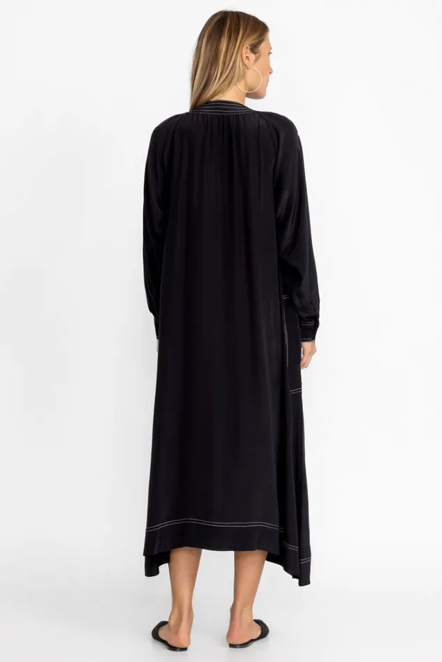 Women SCOOP NECK BUTTON DOWN MIDI Black Beauty Johnny Was Dresses Women SCOOP NECK BUTTON DOWN MIDI Black Beauty Johnny Was Dresses