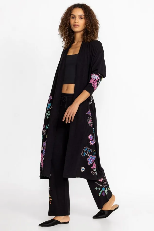 Women SHILO COZY WIDE LEG PANT Black Johnny Was Bottoms Women SHILO COZY WIDE LEG PANT Black Johnny Was Bottoms