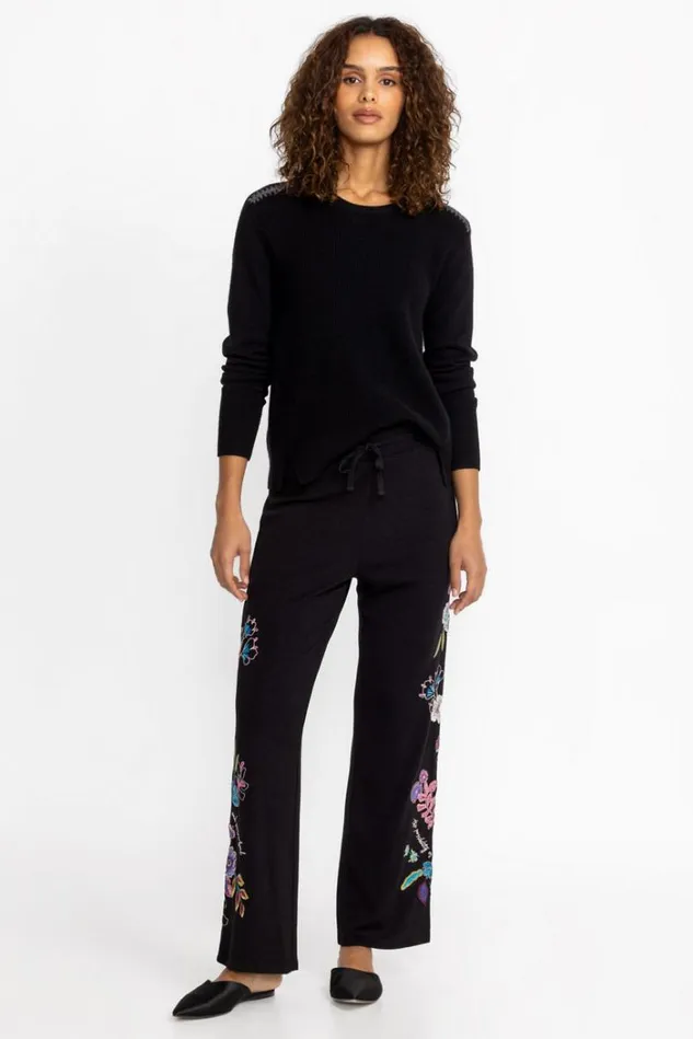 Women SHILO COZY WIDE LEG PANT Black Johnny Was Bottoms Women SHILO COZY WIDE LEG PANT Black Johnny Was Bottoms