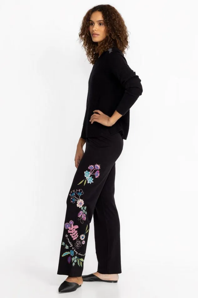 Women SHILO COZY WIDE LEG PANT Black Johnny Was Bottoms Women SHILO COZY WIDE LEG PANT Black Johnny Was Bottoms